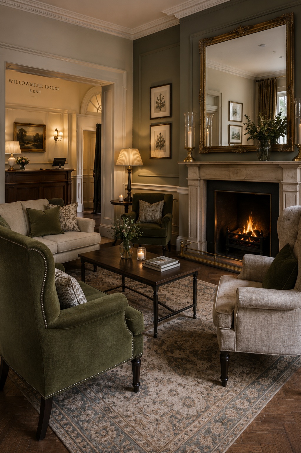 Warm and welcoming lounge inside Willowmere House
