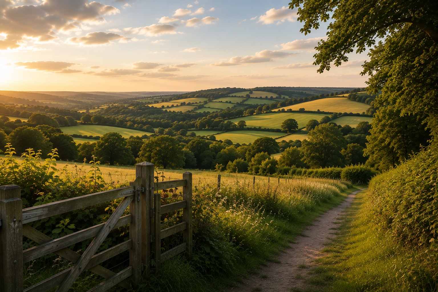 Rolling countryside and walking routes in Kent